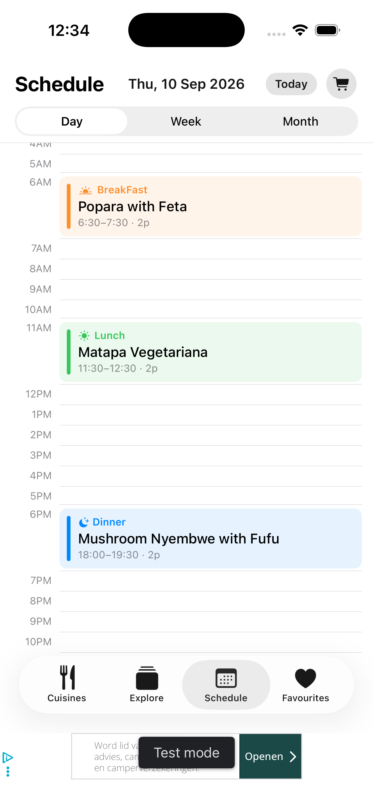 Schedule timeline